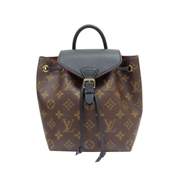 棕色 原花帆布 黑色牛皮 Montsouris BB 後背包【LOUIS VUITTON LV 路易威登】 M45516