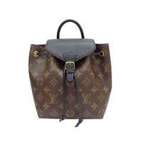 棕色 原花帆布 黑色牛皮 Montsouris BB 後背包【LOUIS VUITTON LV 路易威登】 M45516