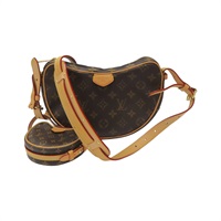 棕色 原花帆布 Croissant MM 肩背包【LOUIS VUITTON LV 路易威登】 M46828