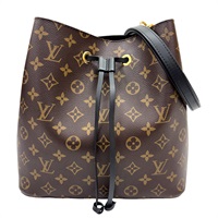 黑色 棕色 原花 帆布 NeoNoe MM 水桶包 肩背包【LOUIS VUITTON LV 路易威登】 M44020