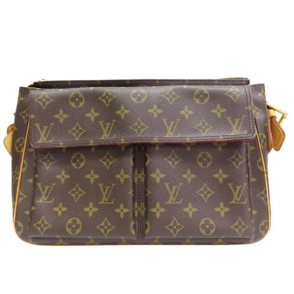 棕色 原花 PVC塗層帆布 Viva Cite GM 肩背包【LOUIS VUITTON LV 路易威登】 M51163