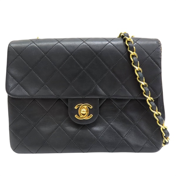 黑色 菱格紋 羊皮 Classic Flap 20 肩背包 染色【CHANEL 香奈兒】 A1163
