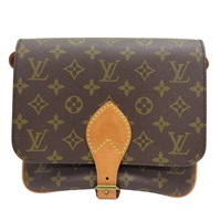 棕色 原花 帆布 Cartouchiere MM 肩背包【LOUIS VUITTON LV 路易威登】 M51253
