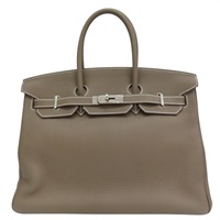 大象灰 Clemance牛皮 Birkin 35 柏金包 手提包 □P刻 無鑰匙組【HERMES 愛馬仕】