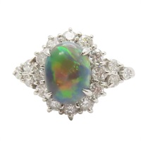 PT900 鉑金 黑蛋白石 戒指【JEWELRY 無品牌珠寶】 Black Opal 5.62g