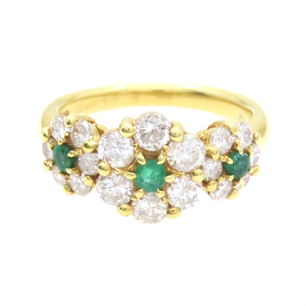 祖母綠 鑽石 18K黃金 戒指【JEWELRY 無品牌珠寶】