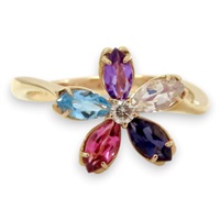 多種顏色寶石 18K玫瑰金 戒指【JEWELRY 無品牌珠寶】 Multi stone 2.85g