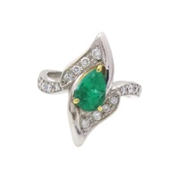 祖母綠 鑽石 18K白金 戒指【JEWELRY 無品牌珠寶】 Emerald 7.01g
