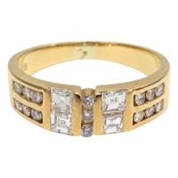 18K黃金 方鑽 戒指【JEWELRY 無品牌珠寶】