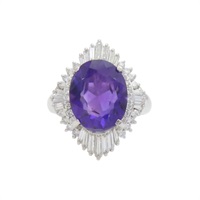 PT900鉑金 紫水晶 戒指【JEWELRY 無品牌珠寶】 Amethyst 10.56g