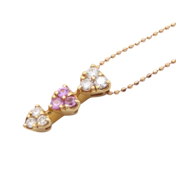 18K/10K 玫瑰金 鑽石 項鍊【JEWELRY 無品牌珠寶】 Pink Sapphire 3.0g