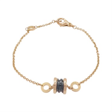 18K玫瑰金 黑色縞瑪瑙 B-zero1 手鍊【BVLGARI 寶格麗】 354810