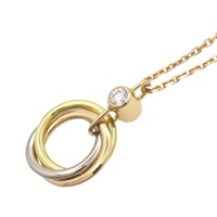 18K 三色三金 鑽石 Trinity 迷你款 墜飾 項鍊【Cartier 卡地亞】 B7224815