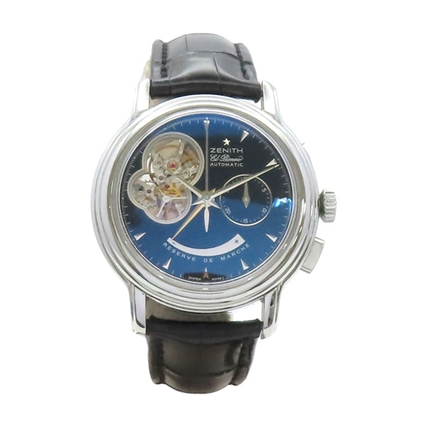 藍色錶盤 皮帶 Chronomaster T Open El Primero 腕錶【ZENITH 真力時】 03.0240.4021/21.C495