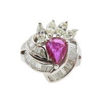 18K白金 紅寶石 戒指【JEWELRY 無品牌珠寶】