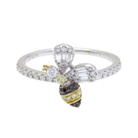 18K白金 鑽石 蜜蜂 戒指【JEWELRY 無品牌珠寶】 Diamond 2.2g