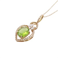 18K玫瑰金 橄欖石 項鍊【JEWELRY 無品牌珠寶】 Peridot 4.2g