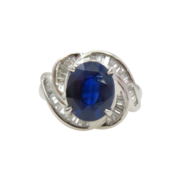 PT850鉑金 藍寶石 鑽石 戒指【JEWELRY 無品牌珠寶】