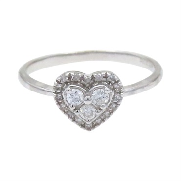18K白金 鑽石 愛心 戒指【JEWELRY 無品牌珠寶】