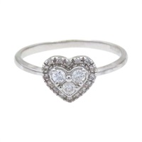 18K白金 鑽石 愛心 戒指【JEWELRY 無品牌珠寶】 Diamond 1.45g