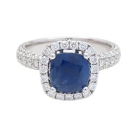 18K白金 藍寶石 鑽石 戒指【JEWELRY 無品牌珠寶】 Sapphire 5.9g