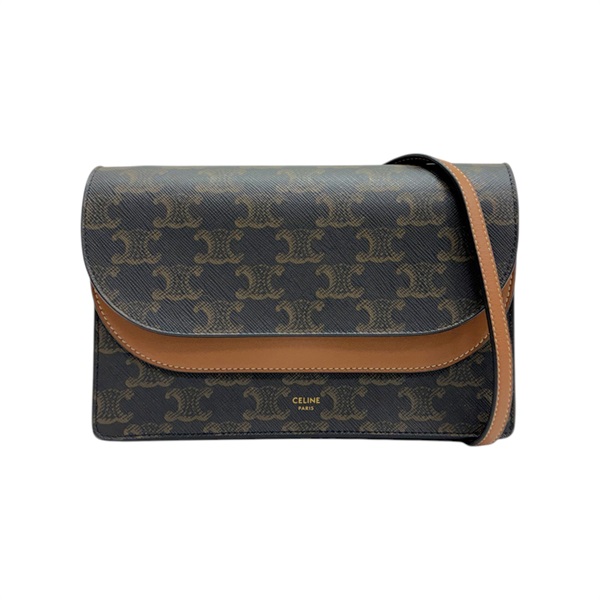 棕色 Triomphe 帆布 WOC 肩背包【CELINE 賽琳】