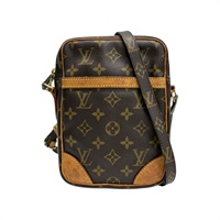 棕色 原花帆布 Danube 肩背包【LOUIS VUITTON LV 路易威登】 M45266