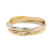 18K 三色三金 Trinity 三環戒指 49【Cartier 卡地亞】