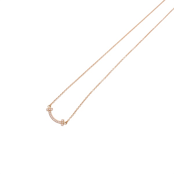 18K玫瑰金 碎鑽 T Smile 項鍊【Tiffany & Co 蒂芬妮】 62617772