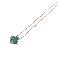 18K黃金 孔雀石 Vintage Alhambra 項鍊【Van Cleef & Arpels 梵克雅寶】 VCARO9VA00