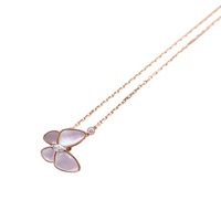 18K玫瑰金 珍珠母貝 鑽石 Two Butterfly 項鍊【Van Cleef & Arpels 梵克雅寶】 VCARO8FO00