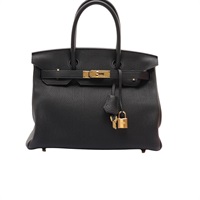 黑色 TOGO牛皮 Birkin 30 手提包 D刻 金扣【HERMES 愛馬仕】