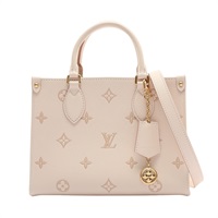 米/粉色 原花 壓紋牛皮 On The Go PM 兩用包【LOUIS VUITTON LV 路易威登】 M14403