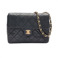 黑色 菱格紋 羊皮 鍊帶 肩背包【CHANEL 香奈兒】 A01163