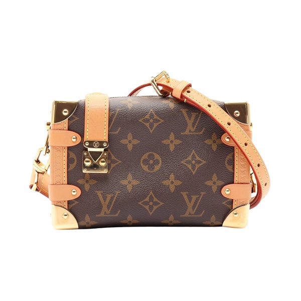 棕色 原花 帆布 Side Trunk PM 肩背包【LOUIS VUITTON LV 路易威登】 M46815