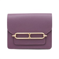 黑醋栗色 Evercolor 牛皮 Roulis Slim 短夾 U刻 銀扣【HERMES 愛馬仕】