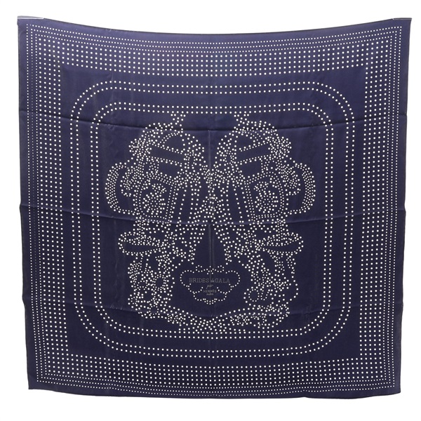 藍色 絲綢 Carre 90 Brides de Gala方巾【HERMES 愛馬仕】