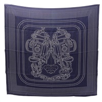 藍色 絲綢 Carre 90 Brides de Gala方巾【HERMES 愛馬仕】
