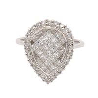 18K白金 水滴鑽石 戒指【JEWELRY 無品牌珠寶】 Diamond 4.5g