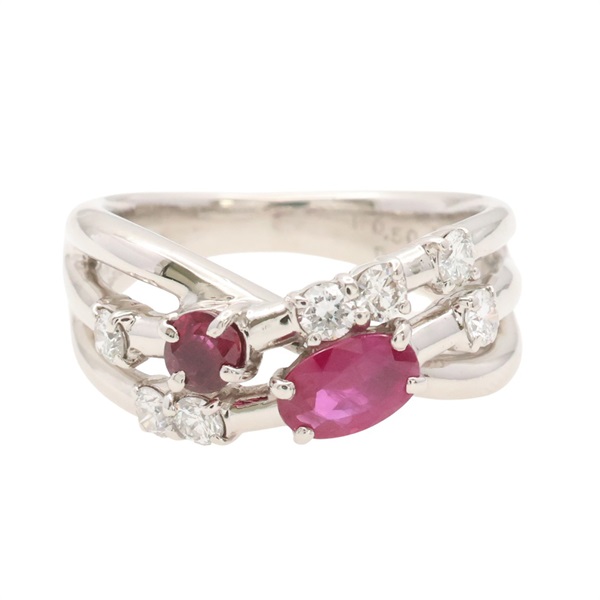 PT900鉑金 紅寶石 鑽石 戒指【JEWELRY 無品牌珠寶】