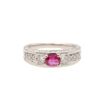 PT900鉑金 紅寶石 鑽石 戒指【JEWELRY 無品牌珠寶】 Ruby 6.4g