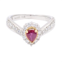 18K黃金/PT900鉑金 紅寶石 戒指【JEWELRY 無品牌珠寶】 Ruby 6.6g