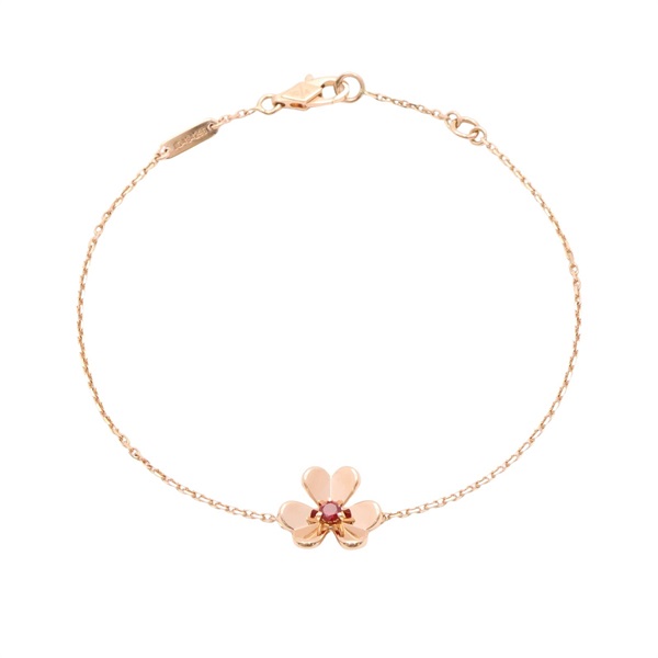 Van Cleef & Arpels 梵克雅寶 Frivole Mini 手鍊 18K玫瑰金 紅寶石 VCARP7S900