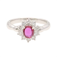 PT900鉑金 紅寶石 鑽石 戒指【JEWELRY 無品牌珠寶】