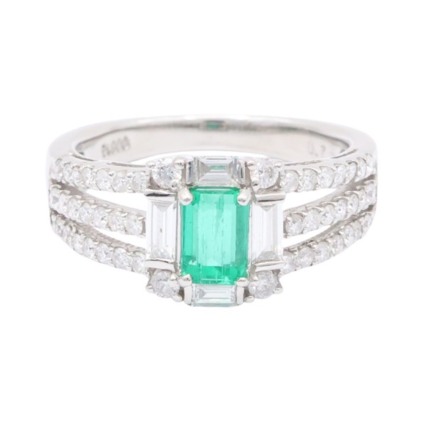 PT900鉑金 綠寶石 戒指【JEWELRY 無品牌珠寶】 Diamond 5.7g