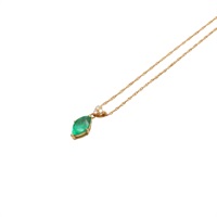 18K黃金 祖母綠 鑽石 項鍊【JEWELRY 無品牌珠寶】 Emerald 2.8g