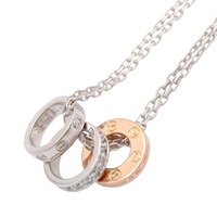 Three Ring Love 項鍊 18K玫瑰金/18K白金 鑽石 二手精品【Cartier 卡地亞】 B7219800
