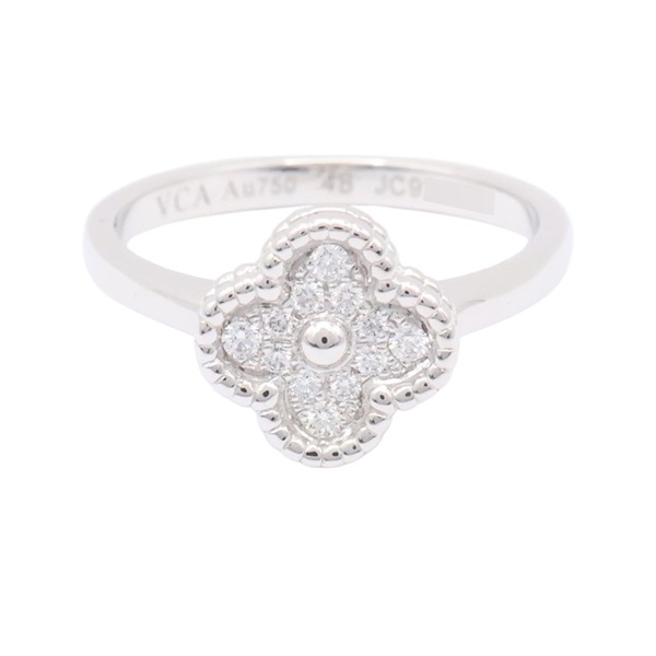 Sweet Alhambra 戒指 18K白金 鑽石 48【Van Cleef & Arpels 梵克雅寶】 VCARO85800
