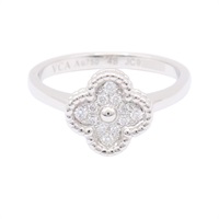 Sweet Alhambra 戒指 18K白金 鑽石 48【Van Cleef & Arpels 梵克雅寶】 VCARO85800