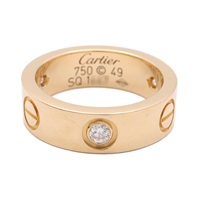 18K黃金 鑽石 Love 3PD 戒指【Cartier 卡地亞】